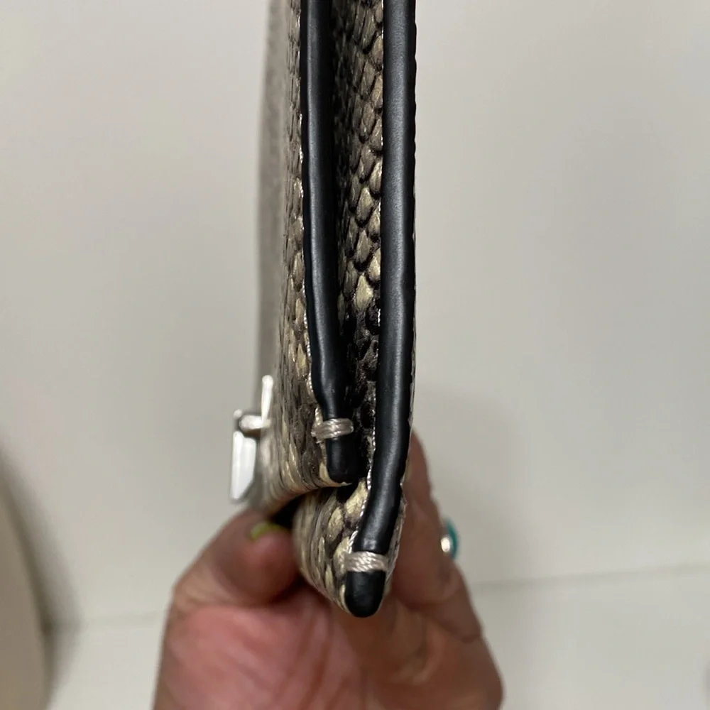 Tory Burch Carmen Embossed Clutch in Natural Snake